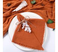 BOXIZ 50pcs Christmas Green Gauze Cotton Napkin Reusable Tea Towel Wedding Party Table Decor Retro Burrs napkins 17 x17 inches