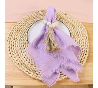 BOXIZ 50pcs Christmas Green Gauze Cotton Napkin Reusable Tea Towel Wedding Party Table Decor Retro Burrs napkins 17 x17 inches