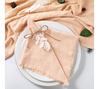 BOXIZ 50pcs Christmas Green Gauze Cotton Napkin Reusable Tea Towel Wedding Party Table Decor Retro Burrs napkins 17 x17 inches