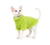 BOXIZ Cat Sweater for Hairless and Maine Coon Cats - Autumn and Winter Cat Outfit, Turtleneck - Green L