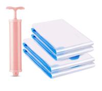 BoxLegend vacuum bag 4 sets of 2L, 1M, 1S space saving transparent set vacuum storage bags can be reused for quilts, pillows, bed sheets, clothes, plush toys