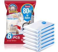 BoxLegend Vacuum Storage Bags Space Saving Bags 6 Pieces 80x60cm Premium Ultra Strong, Anti-Leak & Reusable for Clothes, Bedding & Duvets, Suitable for Camping, business Trip, Home Storage