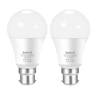 Boxlood Dusk Till Dawn Light Bulbs, 6000K Cool White, 9W 60W Equivalent, B22 Energy Saving Light Bulbs for Yard Porch Patio Garden, 2Pack