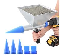 BOXmime Auger Mortar Caulking Gun,All-Metal Portable Pointing Grouting Caulking Sprayer with 5 Nozzles for Walls, Bricks, Floors (Not Include Electric Drill)
