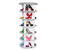 Boxmo Rotating 360° Wooden Shoe Rack, Store Your Shoes, Handbags, Crystals, Figurines In Our Reloving Multi-Compartment Shelf Tower. This 6-tier Wooden Rack Holds Up To 24 Pairs Of Shoes.