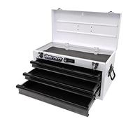 Boxo USA Hand Carry Tool Box 3-Drawer Heavy Duty Steel Toolbox with Lock System (White)