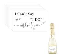 BOXOB 10pcs Bridesmaid Proposal Mini Champagne Labels, Black I Can't Say I Do Without You Stickers Bridesmaid Proposal Stickers Decor for Bridal Shower Bachelorette Party Supplies Decorations