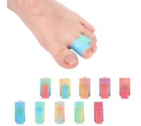 BOXOB 10pcs Broken Toe Wraps, Toe Protector Bandages for Corrector Bent Curled Toes Adjustable Straightener Big & Small Support Brace Tape Toes Splint Plaster Shoe Straighten Separator (Rainbow Color)
