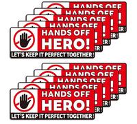 BOXOB 10pcs Do Not Touch Stickers, 8.66x3.15in Vinyl Self-Adhesive Do Not Touch Warning Sign Labels Waterproof Hands Off Hero Decals for Wall Glass Car
