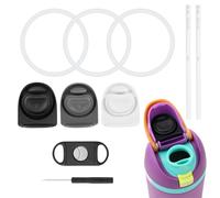 BOXOB 10pcs Water Bottle Replacement Parts Compatible with Owala FreeSip, BPA-Free Water Bottle Seal O Ring Replacement Stopper Top Straw for Owala 16/19/24/25/32/40oz Gasket Plug Lid Accessories