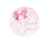BOXOB 120pcs Pink Bow Thank You Stickers, 2in Self-Adhesive Bowknot Seal Stickers Round Label Thankyou Small Business Your Order Decals Thanks for Baby Shower Celebrating Birthday Party Bags Supplies
