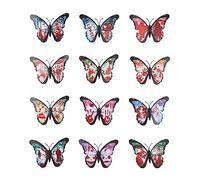BOXOB 12pcs Bloody Butterfly Style Decorative Magnets, 3D Butterfly Wall Decal, PVC Material, 2.75x4 Inches, Halloween Party Decoration