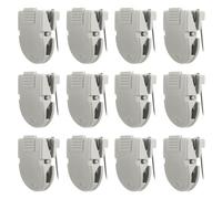BOXOB 12pcs Cubicle Clips for Fabric Walls, Plastic Stainless Steel Push Pin Clips Cubicle Hooks Fabric Panel Wall Clips Cubicle Pins for Hanging Photos, Notes, Memos, Data Cables (Gray)