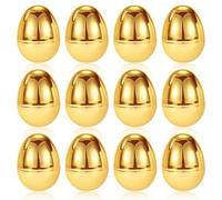 BOXOB 12pcs Extra Large Plastic Easter Eggs Empty, Jumbo Easter Egg Big Golden Easter Eggs Fillable Easter Eggs Shiny Easter Egg Hunt Games Party Favor Fillers for Stuff Candy Toy