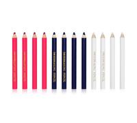 BOXOB 12pcs Fabric Markers for Sewing, Sewing Washable Pencil Disappearing Pen for Fabric Water Soluble Tracing Erasable Chalk Tools Dressmakers Embroidery DIY Crafts (Blue, Pink, White)