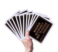 BOXOB 12pcs Max Occupancy Signs, 5.12x7.09 Inch Maximum Occupancy Not to Exceed Persons Sign Waterproof Self-Adhesive Stickers Decal Capacity Limited for Restaurant and Business Use