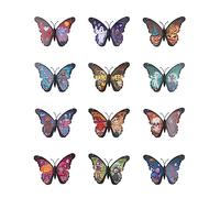 BOXOB 12pcs Multicolor PVC Butterfly Magnet Decorations, Pumpkin Style, 2.75x4 Inches, Halloween Party, Home Decor