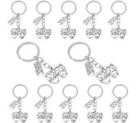 BOXOB 12pcs Theatre Keychain Set, Drama Mask Keyring Comedy and Tragedy Masks Keychain Drama Teacher Student Accessories for Actor Actress Musical Lovers Performer Art Graduate Gifts