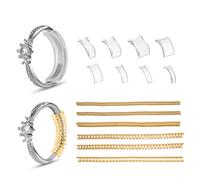 BOXOB 14pcs Ring Size Adjuster Smaller for Loose Rings, Clips Invisible Plastic Ring Tightener Guards Never Come off and Spin Invisible Spacer Adjuster for Women and Men (Transparent, Yellow)