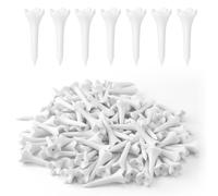 BOXOB 150pcs Plastic Golf Tees, 1 1/2'' Inch 4 Prong Golf Mat Tees Flight Low Friction Ideal Path Training Accessories for Irons Par Threes Driving Range Hybrids(White, Short)