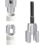 BOXOB 2-in-1 PVC Plastic Pipe Threader Kit, Integrated Internal & External Pipe Threading Tool for 1/2" Pipes Electric Drill Tungsten Steel Cutter for Home Repair