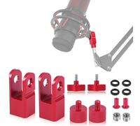 BOXOB 2 Set Metal Microphone Mount Adapter for Hyperx Quadcast, Compatible with Hyperx Quadcast Microphone Stand & Boom Arm with 3/8" or 1/4" Screw Adapter Replacement Accessory for Mic (Red)