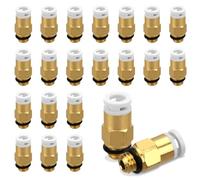 BOXOB 20 Pcs PC4-M6 Pneumatic Connector Fittings, Push-to-Connect Bowden PTFE Tube Coupler 3D Printers Accessories for Pneumatic Systems & Long-Distance Extrusion