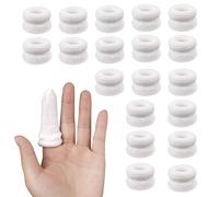 BOXOB 20pcs Cotton Pads Fingertip Bandages, Breathable Elastic Finger Tip Cots Covers for Wound Protection Flexible Thumb Gauze Sleeves Glove Protectors for Work Sculpture Kitchen & Gardening