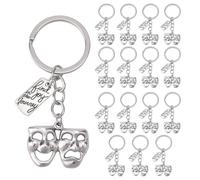 BOXOB 20pcs Musical Theatre Keychains, Drama Mask Keyring with Comedy Tragedy Design for Performers Drama Enthusiasts & Theatre Party Supplies