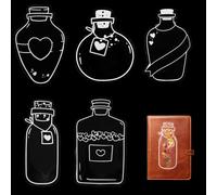 BOXOB 20pcs Transparent Dried Flower Bookmarks, Large Size Heart Wishing Bottle Style Clear Pressed Bookmarks Making Kit Without Dried Flowers for Scrapbooking Journal Decoration Gifts