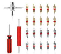 BOXOB 23pcs Tire Valve Stem Removal Tool Kit, 4 in 1 & Double & Single Head Tyre Valve Core Remover Installer Wrench Repair Tool for Car, Truck, Motorcycle, Bicycle, ATV