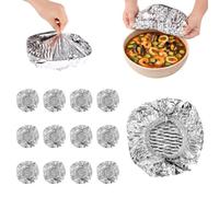 BOXOB 24pcs Reusable Aluminum Foil Food Covers, Pop-Up Foil Food Covers