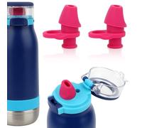 BOXOB 2pcs Bite Valve Spout Replacement for Ello Emma 14oz Kids Water Bottle, Silicone No BPA Water Bottle Mouthpiece Lid Replacement Compatible with Ello Emma 14oz Accessories Parts(Pink)