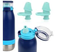 BOXOB 2pcs Bite Valve Spout Replacement for Ello Emma 14oz Kids Water Bottle, Silicone No BPA Water Bottle Mouthpiece Lid Replacement Compatible with Ello Emma 14oz Accessories Parts(Blue)