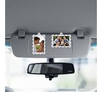 BOXOB 2pcs Car Picture Frame, Magnetic Photo Car Visor Clip Waved Acrylic Car Picture Holder for Sun Visor with Secure Clip Perfect for Holding Photos in Car, Visor Accessories (Clear)