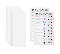 BOXOB 2pcs Chore Chart Checklist Board, My Chores List for Kids Portable Daily Task Planning Board with 10pcs Dry Erase Paper for Kids Home Routine to Do List Planning Reminder (White)