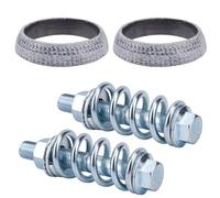 BOXOB 2pcs Exhaust Manifold Gasket & 2 Bolts Kit, High-Temp Sealed Donut Gasket with Shock Absorbing Springs for Car, Truck, SUV Exhaust System Repair (60mm)