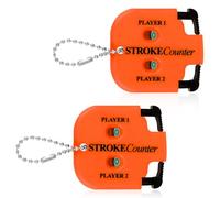 BOXOB 2pcs Golf Stroke Counter, Mini Golf Score Keeper Handy Portable 2-Player Shot Clicker Scorekeeper with Key Chain for Different Kinds of Competitions and Games (Orange)