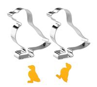 BOXOB 2pcs Goose Cookie Cutter, Stainless Steel 4in Silly Goose Cookie Cutters Mold Animal Biscuit Mould for Baking Bread Dough Fondant
