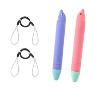 BOXOB 2pcs Kids Stylus Pens for Touch Screens, Kid-Friendly Tablet Stylus with 2 Black Nylon Tethers Compatible with IPads Android Devices All Touch Screen Devices (Purple, Pink)