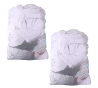 BOXOB 2pcs Mesh Laundry Bags with Drawstring, 60x90cm/23.62x35.43in Large Washing Machine Bag for Home Hotel College Dorm Apartment Travel Camp (White)