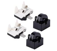 BOXOB 2pcs QP2-4.7 Starter Relays and 2pcs 6750C-0005P Refrigerator Overload Protectors, QP2-4r7 Relay Mini Parts Compatible with LG Refrigerator Compressor