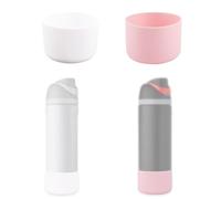 BOXOB 2pcs Silicone Boots for Owala 30oz & 40oz FreeSip Sway Bottles, Anti-Slip Scratch-Resistant Protective Bottle Sleeves Perfect for Owala Tumbler Accessories (Pink, White)