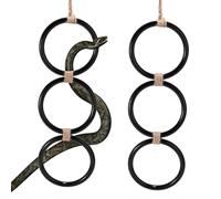 BOXOB 2pcs Snake Climbing Rings, Acrylic Black Enrichment Toys Reptiletank Cage Decor Climbing Accessories for Ball Python Corn Snake Enclosure