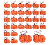 BOXOB 30pcs Thanksgiving Pumpkin Charms, Alloy Fall Autumn Pumpkin Charms 3D Cute Halloween Pumpkin Pendant for Jewelry Making DIY Earring Bracelet Necklace (Orange)
