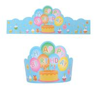 BOXOB 36pcs Birthday Crowns for Kids, Paper Crowns Happy Birthday Hats Party Supplies Decoration Set for Classroom Kindergarten Preschool (Style 2)