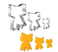 BOXOB 3pcs Bow Tie Ribbon Cookie Cutter, 2, 3, 4.1 Inch Bowknot Biscuit Cutter Adorable Cookie Baking Tool Kitchen Utensil for Making Biscuit Bread Dough Fondant