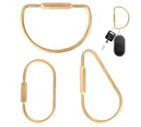 BOXOB 3pcs Brass Screw Lock Keychain, Heavy Duty Car Key Organizer Gold Carabiner Keychain Clip Simple Style Brass Key Rings Holder for Men Women Keys Handbags Purse Bag Charms