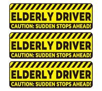 BOXOB 3pcs Elderly Driver Car Magnet, Reflective Senior Driver Magnetic Car Stickers Sign Removable Door Bumper Decals Safety Warning Sign Thoughtful Gifts