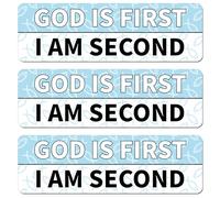 BOXOB 3pcs God is First I am Second Car Magnet, Christian Fish Magnetic Bumper Sticker Inspirational Faith Car Decal Sign Student Driver Decor for Believers New Drivers Encouragement Gifts